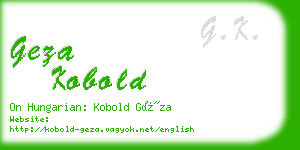 geza kobold business card